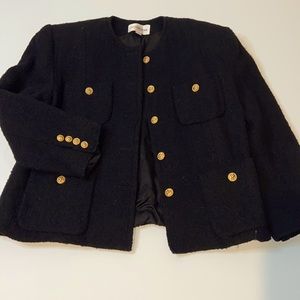 Black with golden buttons coat
